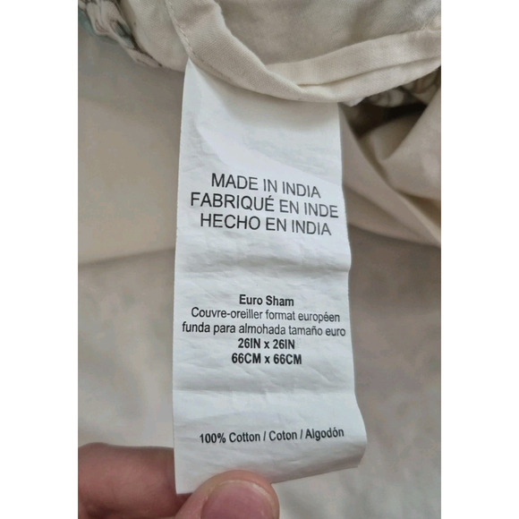 Sold! Pottery Barn Selena Kalamkari Cotton Euro Pillow Shams 26inx26in Set of 2 - Picture 7 of 8